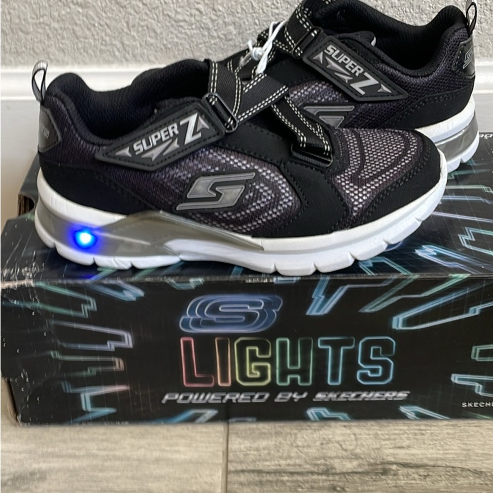 Skechers Kids' Black and Gray Light-Up Sneakers